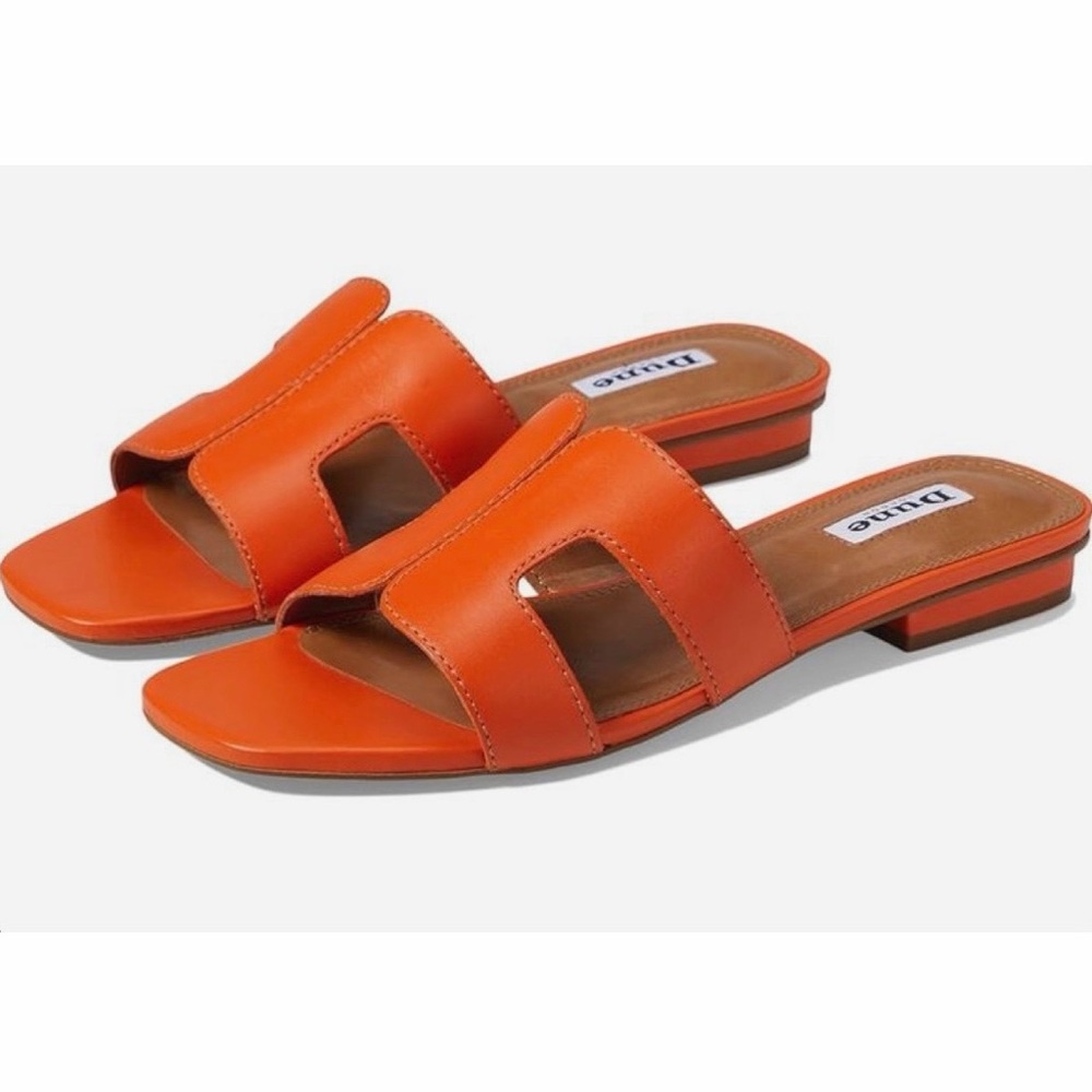 Dune London Loupe Slide Orange Sandals